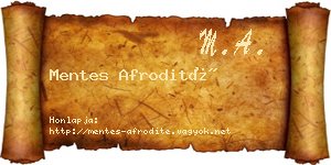 Mentes Afrodité névjegykártya